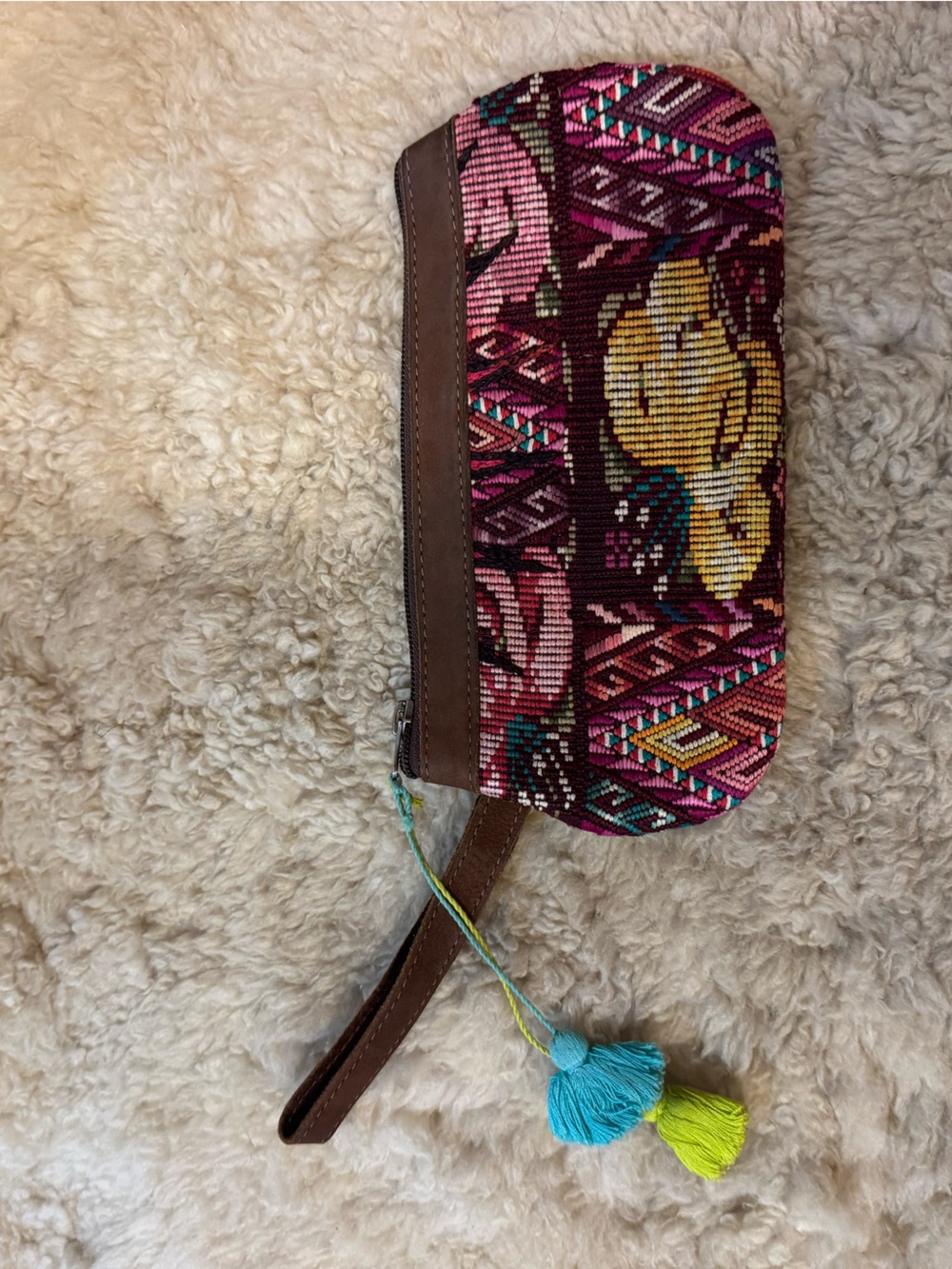 Nena & Co Tapestry Wristlet Clutch with Tassel